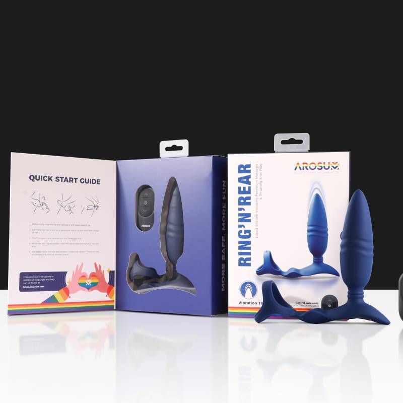 RingnRear Dual Thrusting Anal Probe with Cockring and Remote