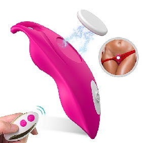 Remote Control 9-Speed Rose Red Color Silicone Vibrator for Panties with Magnetic Clip