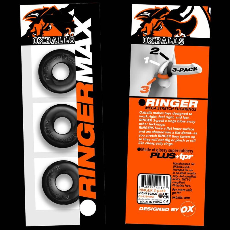 Ringer Max 3 Pc Cockring Set Black