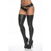 Thigh Highs Wetlook Metallic Black-1017-BLK-O/S