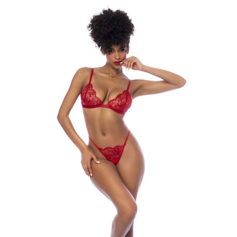 Red 3 Pc Set w/ Bralette