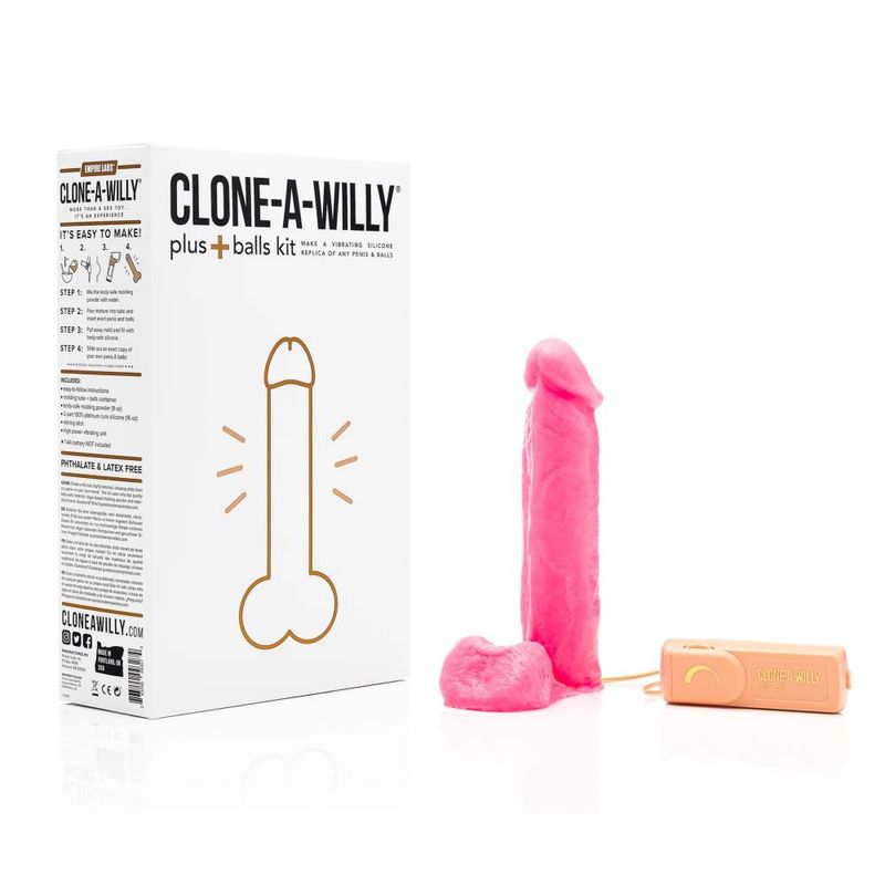 Clone a Willy Plus Balls Kit Hot Pink-CAWPBKHP