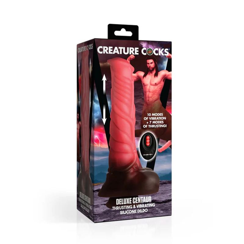 Deluxe Centaur Thrusting & Vibrating Silicone Dildo