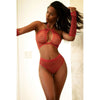 Rhinestone 3 Pc Halter Ensemble Set Red-818JT404-RED-O/S