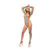 Diamond Net Bodysuit With Thigh High Rainbow-20044-RNBW-O/S