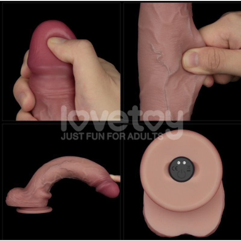 Vibrating Sliding Skin Pro II Silicone Dong 10in-LV417114