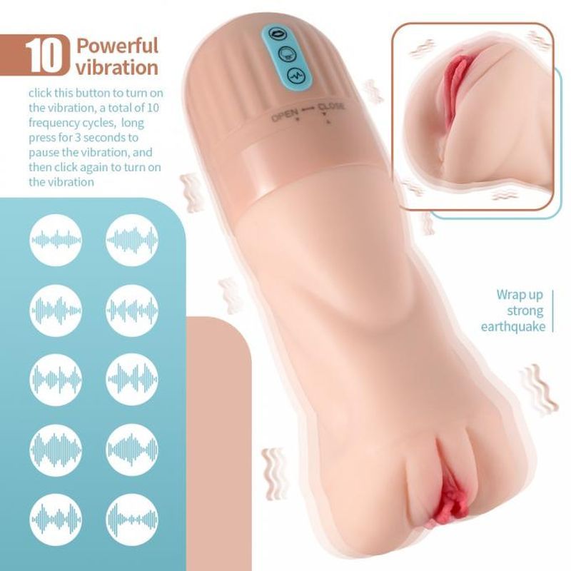 Suctroker Dual Hardness Vibrating Sucking Pussy-SQ-MA60120