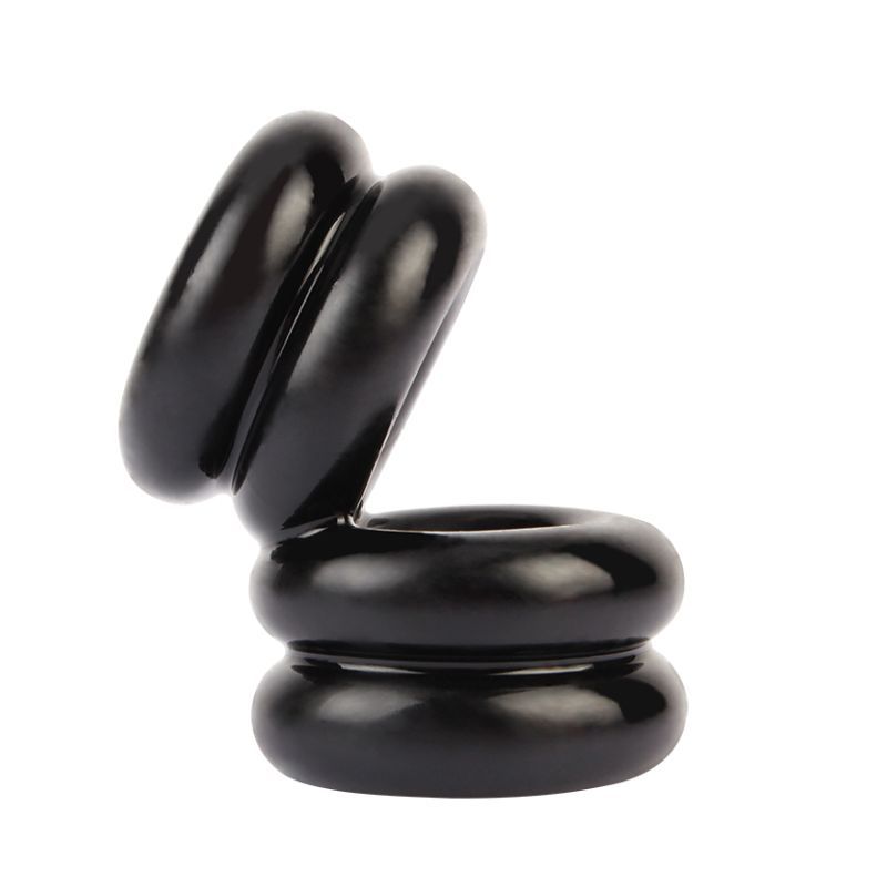 Double Stacked Dual Pleasure Ring Black-CN-140328392
