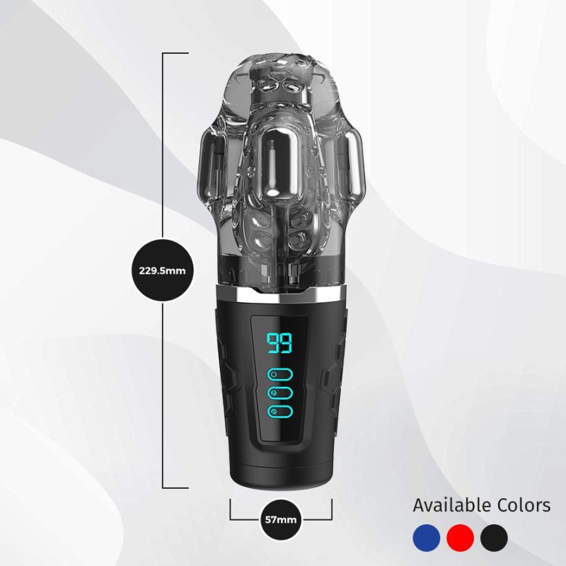 Hypershaker Automatic App Controlled LCD Masturbator Blue-PPP7655-10