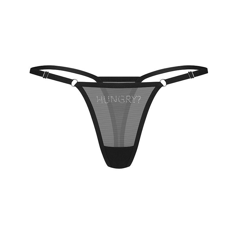 Hungry? Thong-7677-BLK-S/M