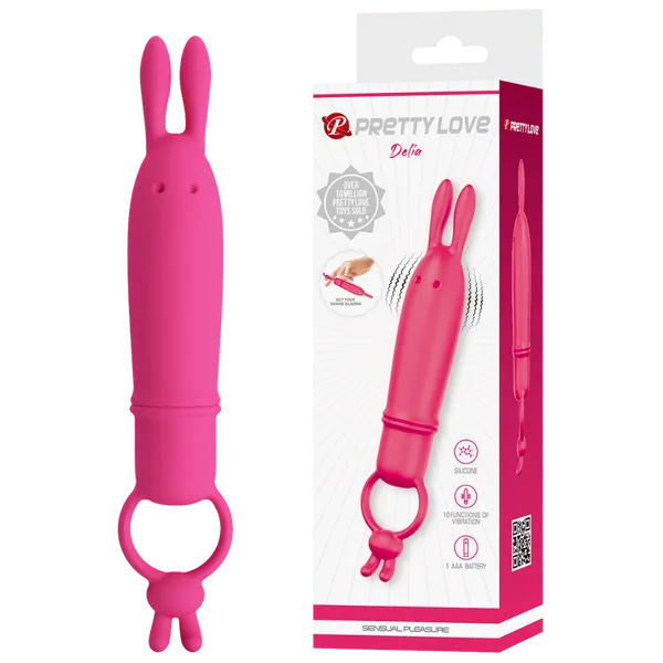 Bunny Finger Vibrator - Delia (Pink)-BI-300133