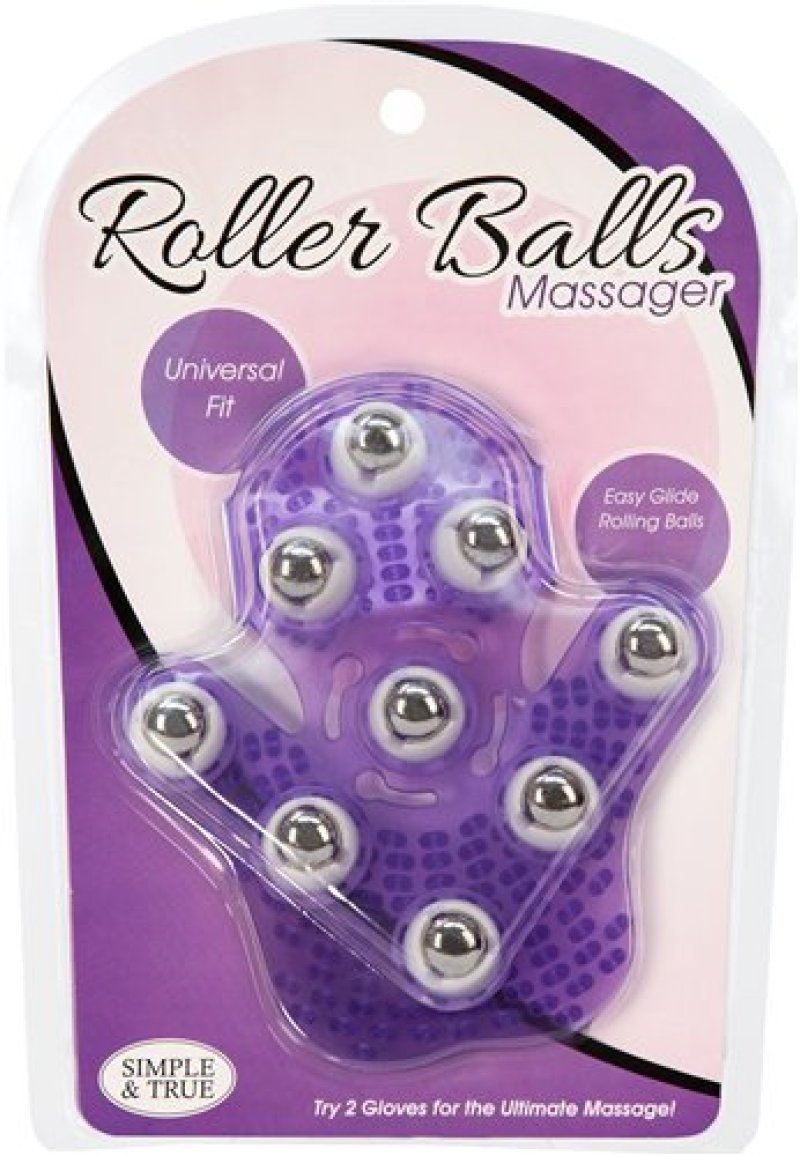 Roller Balls Massager Glove Purple-31915