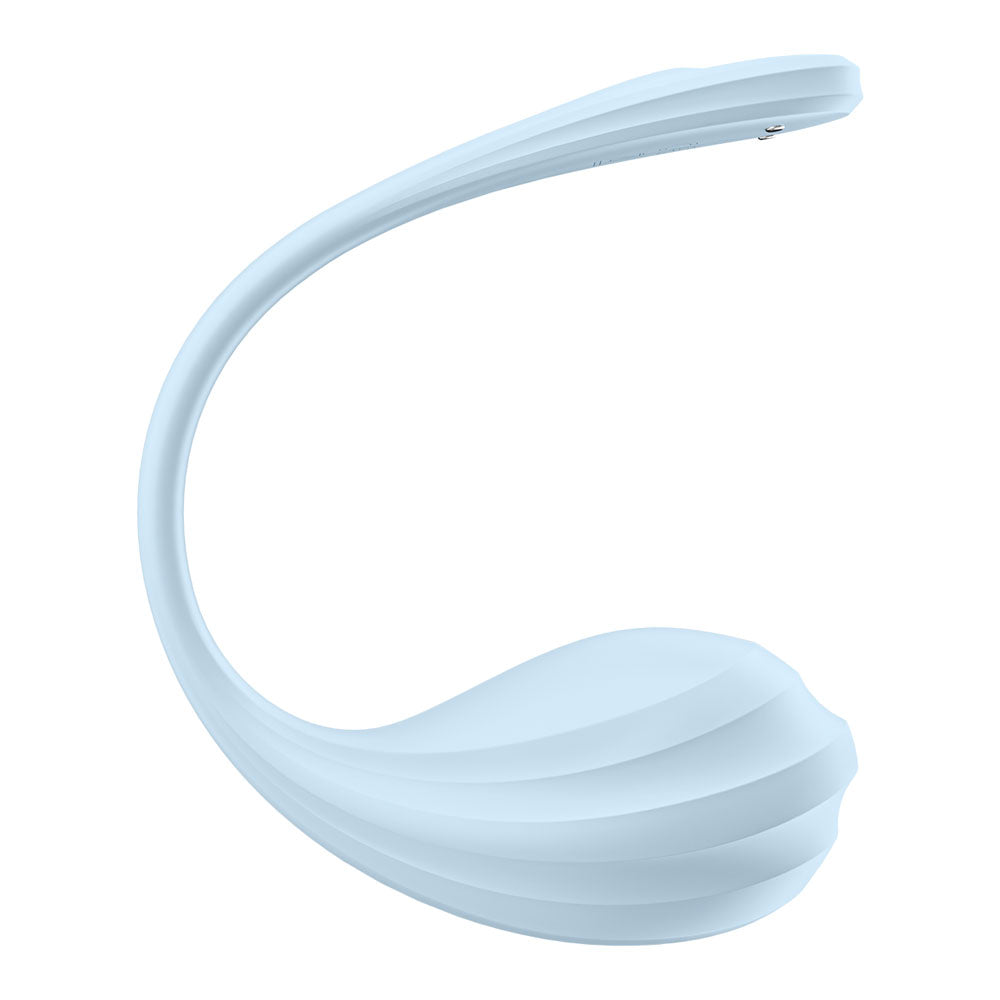 Satisfyer Smooth Petal - Light Blue - Light Blue USB Rechargeable Wearable Stimulator with App Control-4002743