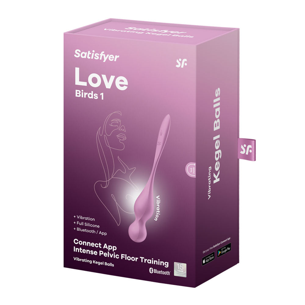 Satisfyer Love Birds 1 - Pink - Pink USB Rechargeable Pelvic Floor Trainer with App Control-4002927