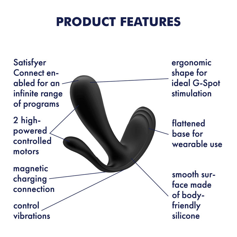 Satisfyer Top Secret + - Black Wearable Vibrator with App Control-4003405