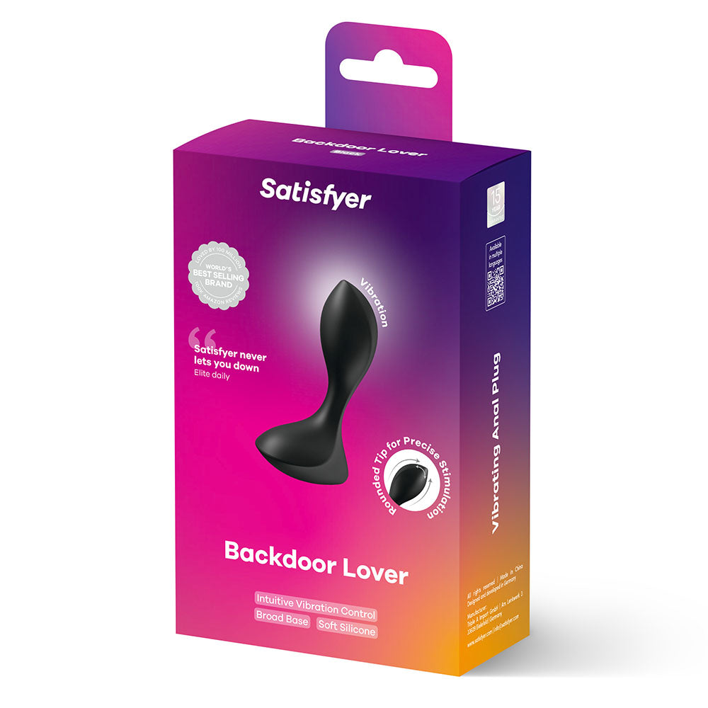 Satisfyer Backdoor Lover - Black USB Rechargeable Vibrating Butt Plug - 4004181