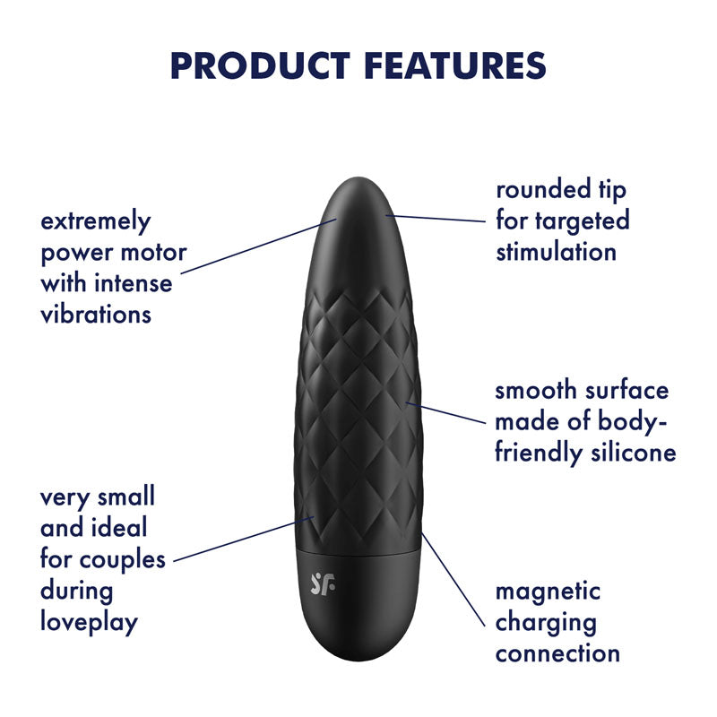 Satisfyer Ultra Power Bullet 5 - Black USB Rechargeable Bullet-4007779