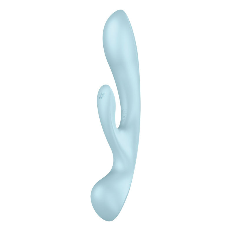 Satisfyer Triple Oh - Light Blue USB Rechargeable Rabbit Vibrator-4018225