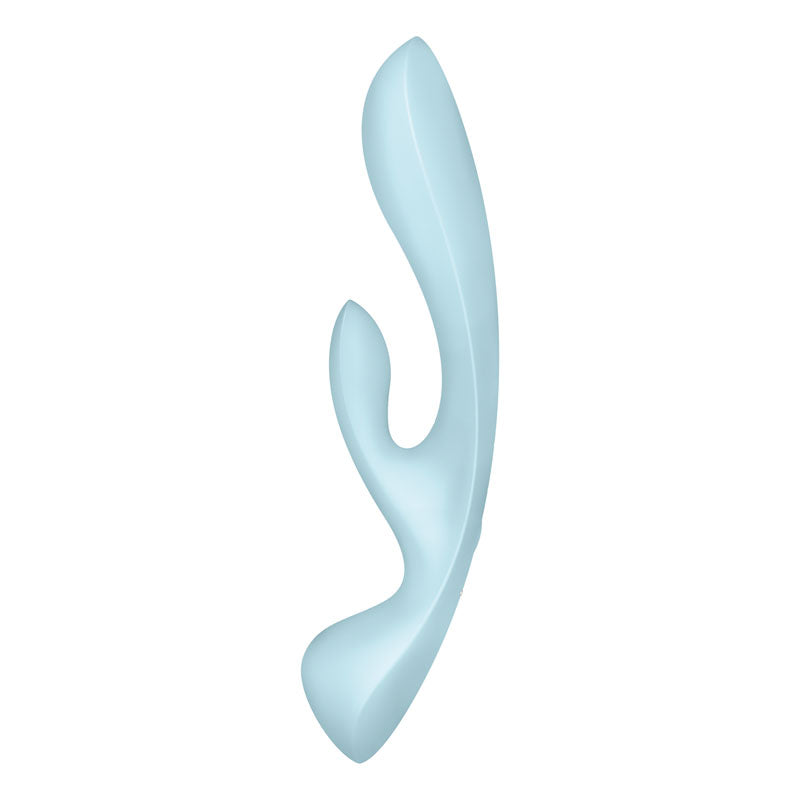 Satisfyer Triple Oh - Light Blue USB Rechargeable Rabbit Vibrator-4018225