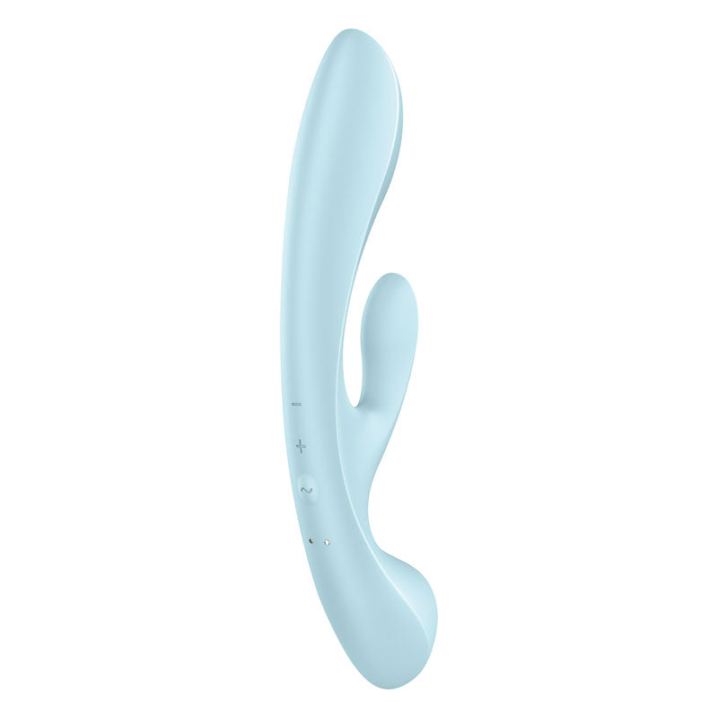 Satisfyer Triple Oh - Light Blue USB Rechargeable Rabbit Vibrator-4018225