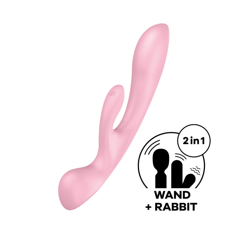 Satisfyer Triple Oh - Pink USB Rechargeable Rabbit Vibrator-4018249