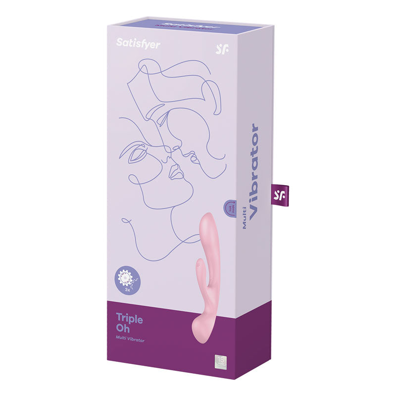 Satisfyer Triple Oh - Pink USB Rechargeable Rabbit Vibrator-4018249