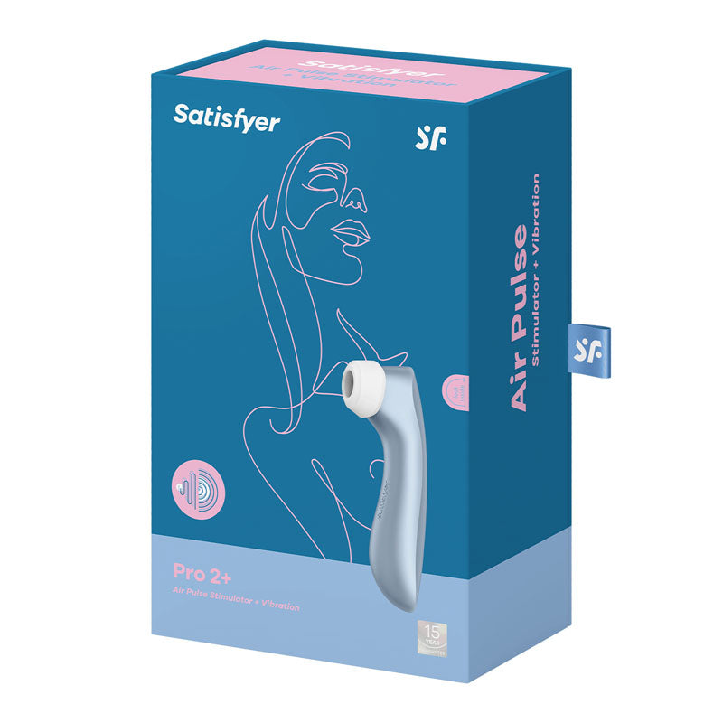 Satisfyer Pro 2+ - Blue Touch-Free USB-Rechargeable Clitoral Stimulator with Vibration-4031323