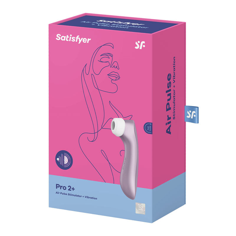 Satisfyer Pro 2+ Purple - Purple Touch-Free USB-Rechargeable Clitoral Stimulator with Vibration-4031330