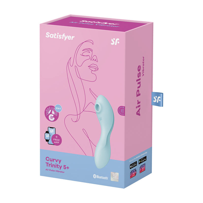 Satisfyer Curvy Trinity 5 - Blue  Air Pulse Stimulator & Vibrator