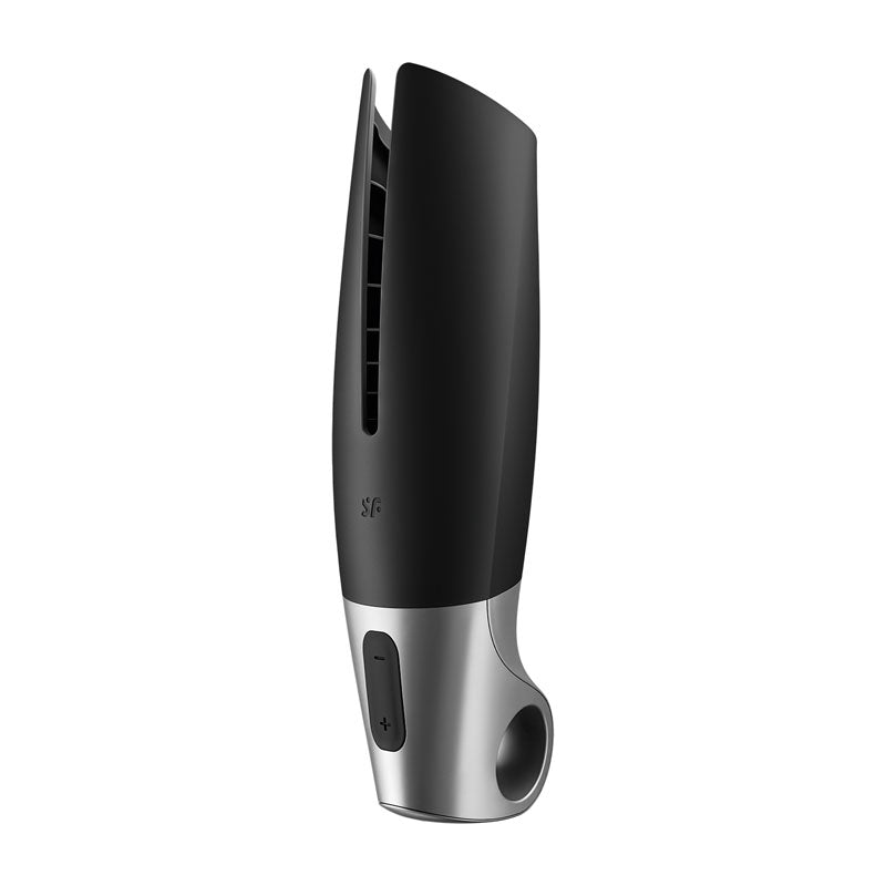 Satisfyer Power Masturbator - Black USB Rechargeable Vibrating Masturbator with App Control-4037332