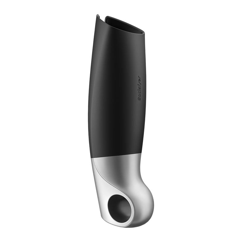 Satisfyer Power Masturbator - Black USB Rechargeable Vibrating Masturbator with App Control-4037332