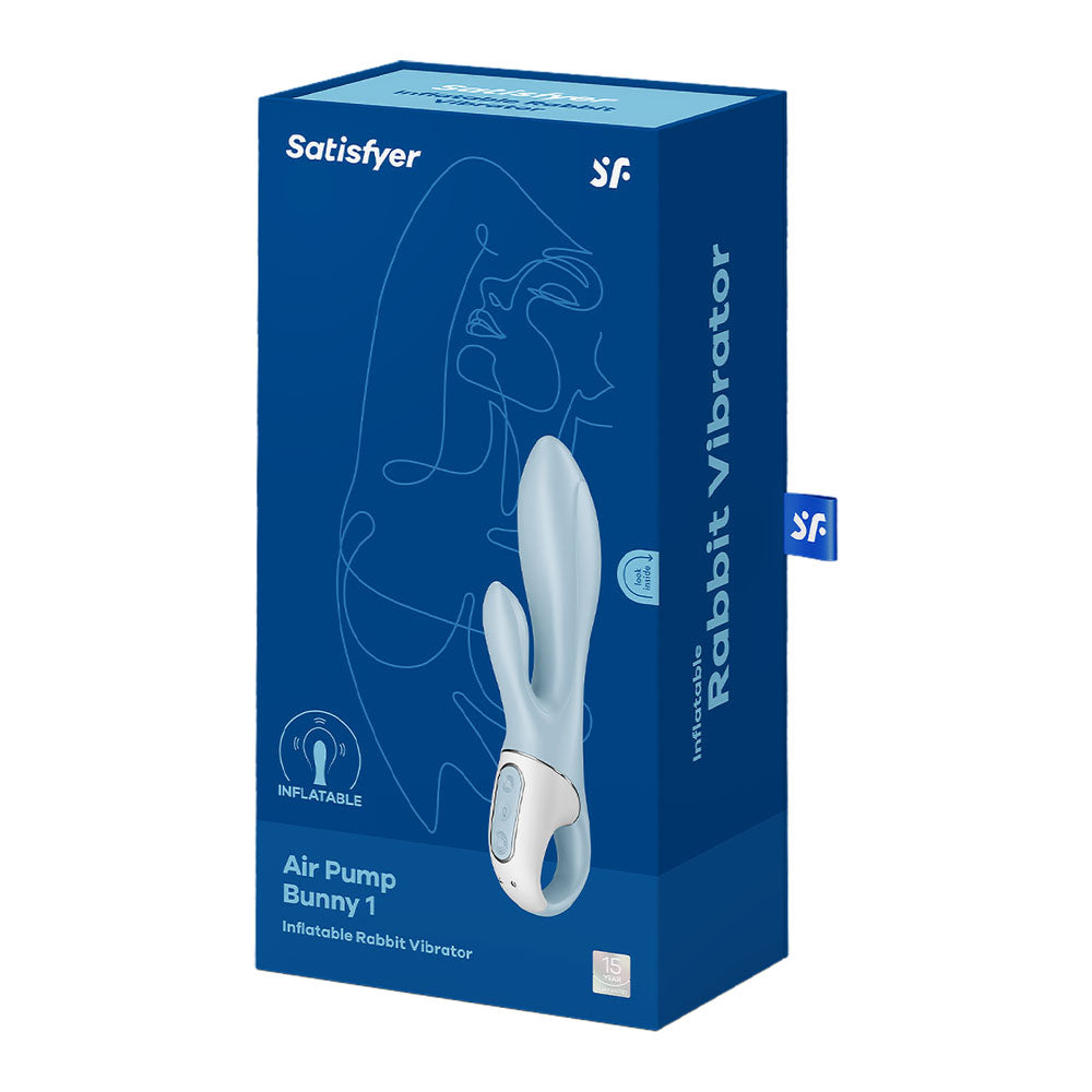 Satisfyer Air Pump Bunny 1 - Blue USB Rechargeable Inflatable Rabbit Vibrator-4038568
