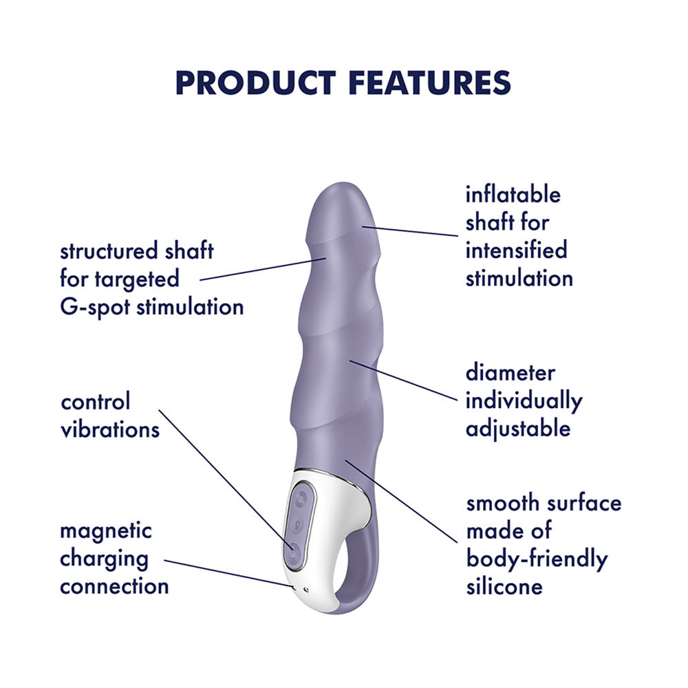 Satisfyer Air Pump Vibrator 1 - Lilac USB Rechargeable Inflatable Vibrator-4038599