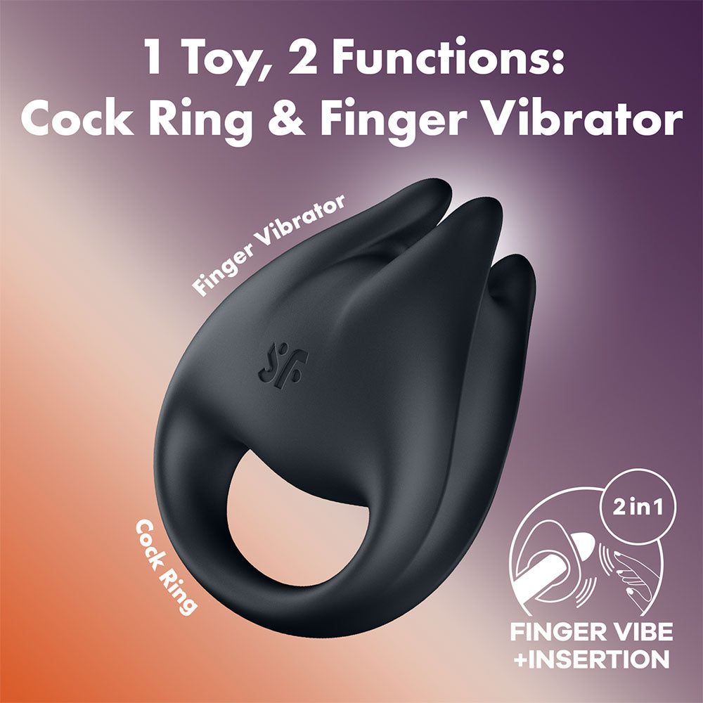 Satisfyer Perfect Pair 1 - Black USB-C Rechargeable Vibrating Couples Ring - 4043739