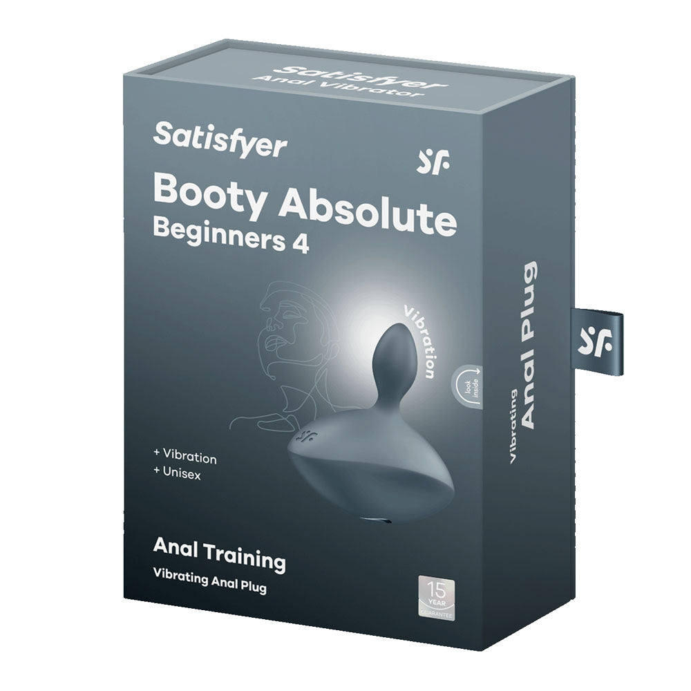 Satisfyer Booty Absolute Beginners 4 - Grey USB Rechargeable Vibrating Butt Plug-4045054