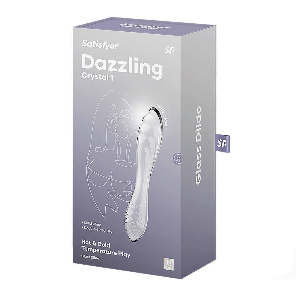 Satisfyer Dazzling Crystal 1 - Clear - Clear Glass Double Ended Dildo-4045658