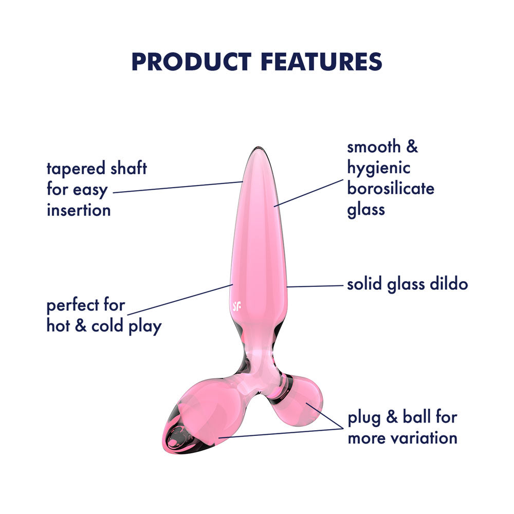 Satisfyer Triple Crystal 2 - Pink - Pink Glass 3-in-1 Butt Plug-4045702