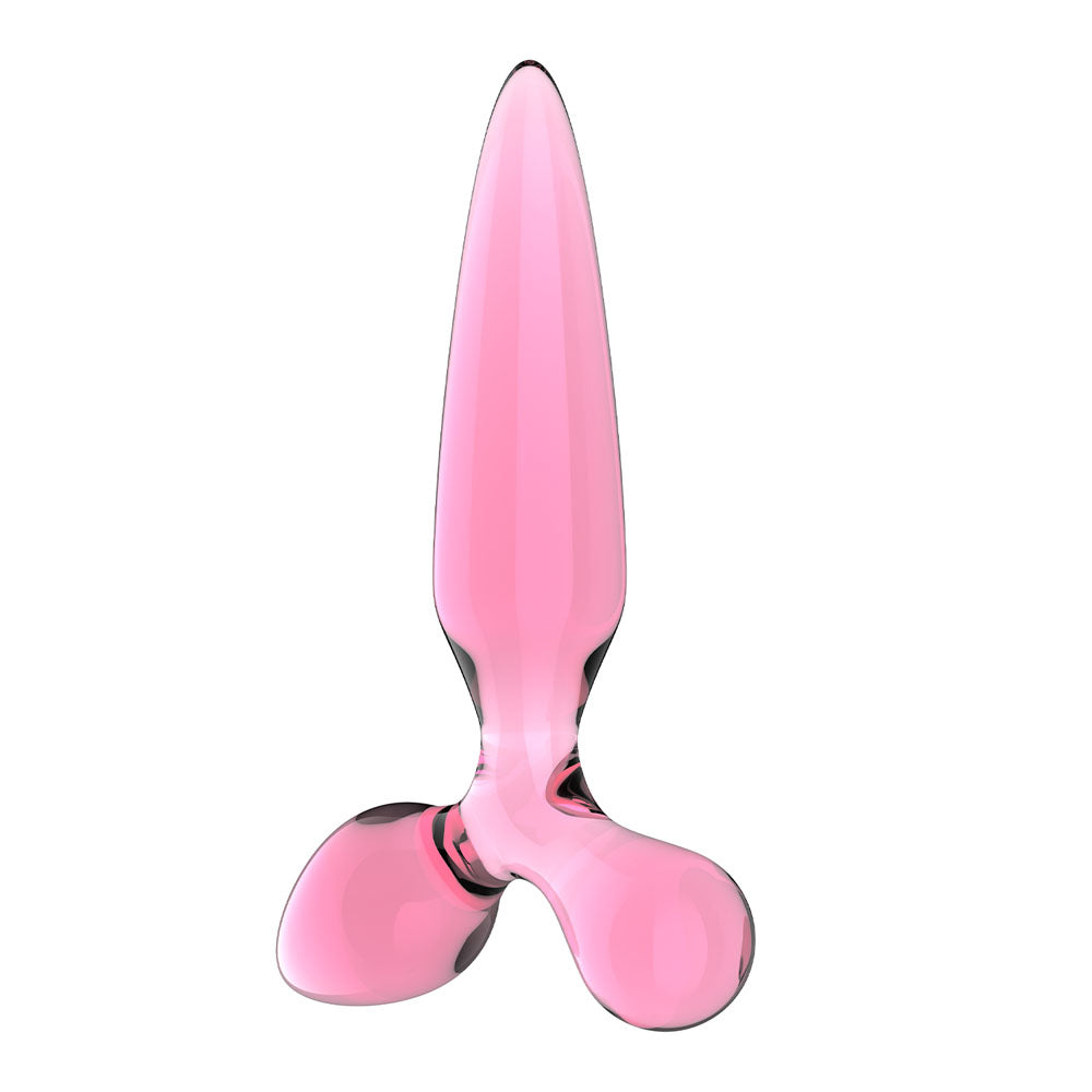 Satisfyer Triple Crystal 2 - Pink - Pink Glass 3-in-1 Butt Plug-4045702