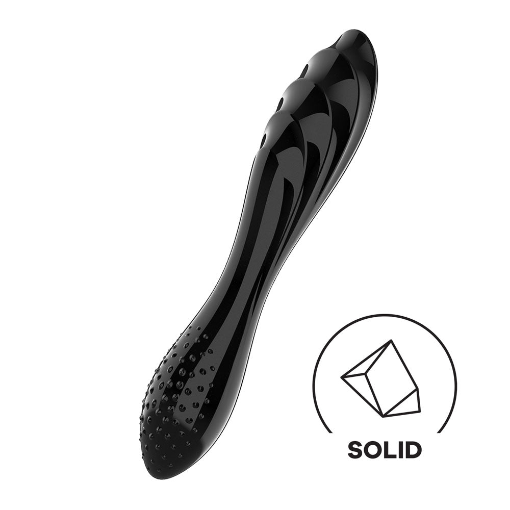 Satisfyer Dazzling Crystal 1 - Black - Black Glass Double Ended Dildo-4045924