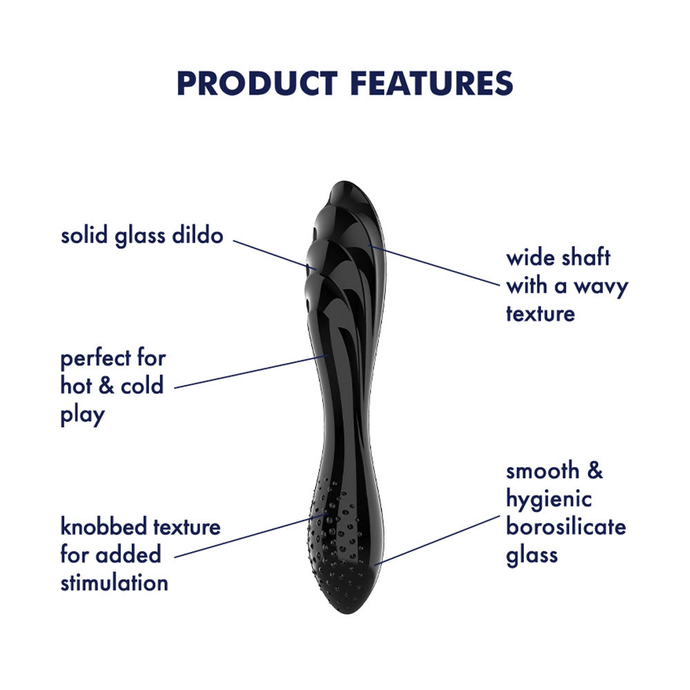 Satisfyer Dazzling Crystal 1 - Black - Black Glass Double Ended Dildo-4045924