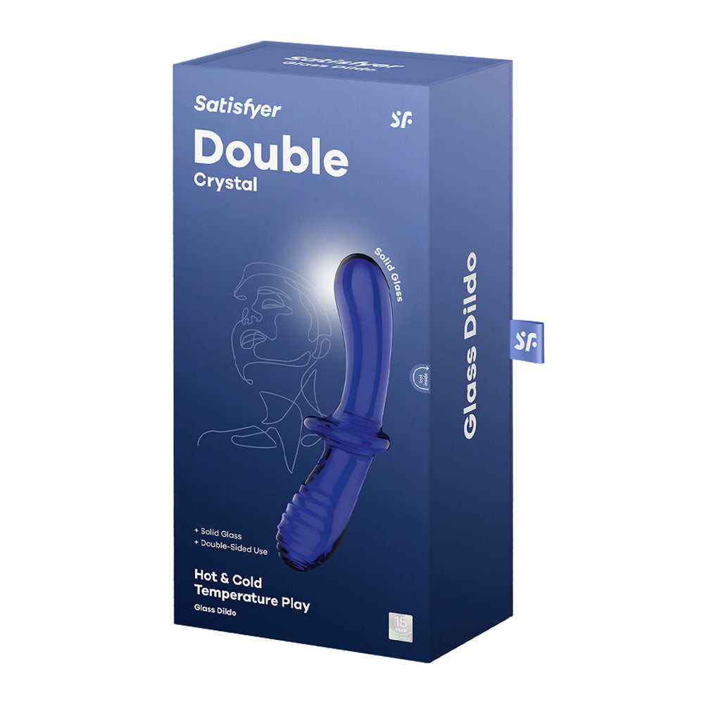 Satisfyer Double Crystal - Blue - Blue Glass Double Ended Dildo-4045931