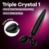 Satisfyer Triple Crystal 1 - Black - Black Glass 3-in-1 Butt Plug-4045948