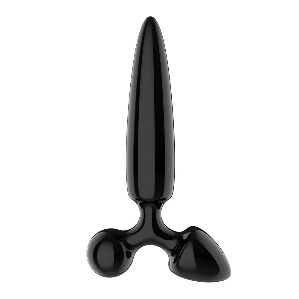 Satisfyer Triple Crystal 1 - Black - Black Glass 3-in-1 Butt Plug-4045948