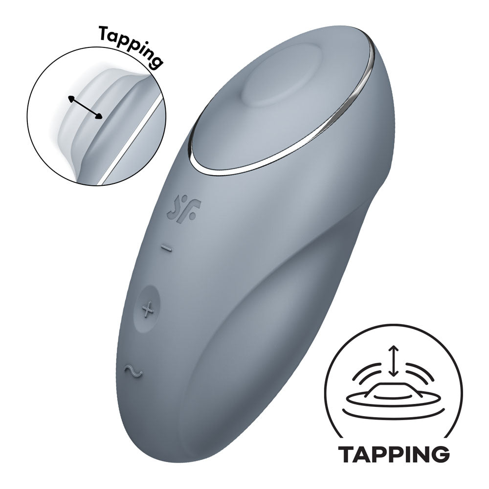 Satisfyer Tap & Climax 1 - Bluegrey - Bluegrey USB Rechargeable Pulsing Stimulator-4046020