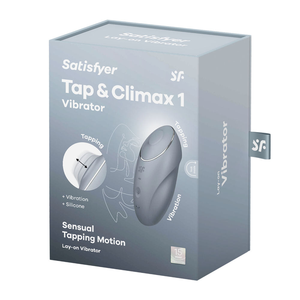 Satisfyer Tap & Climax 1 - Bluegrey - Bluegrey USB Rechargeable Pulsing Stimulator-4046020