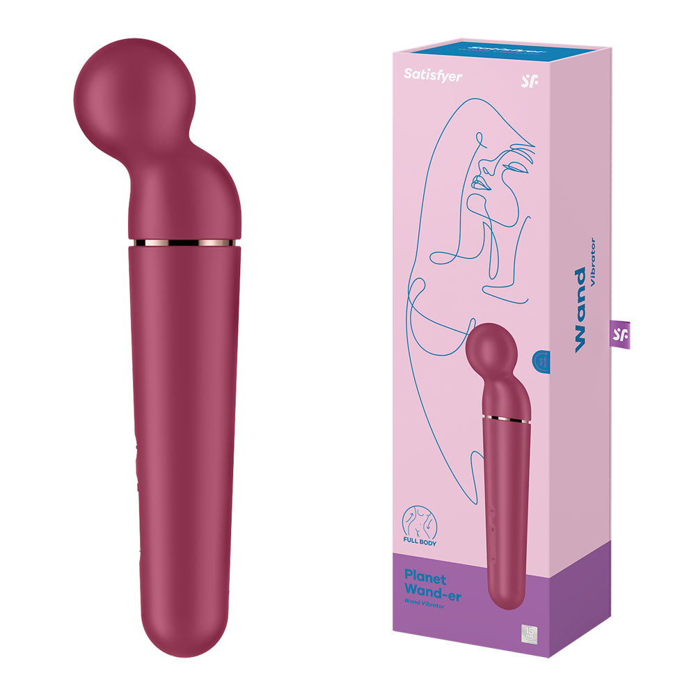 Satisfyer Planet Wand-er - Berry - Berry/Rose Gold USB Rechargeable Massager Wand-4046068