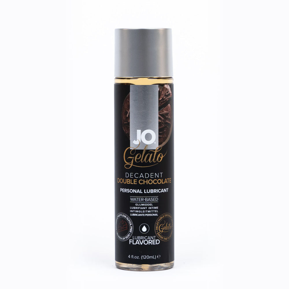 JO Gelato Decadent Double Chocolate Lubricant - 120 mL - Chocolate Flavoured Water Based Lubricant - 120 ml Bottle-40485