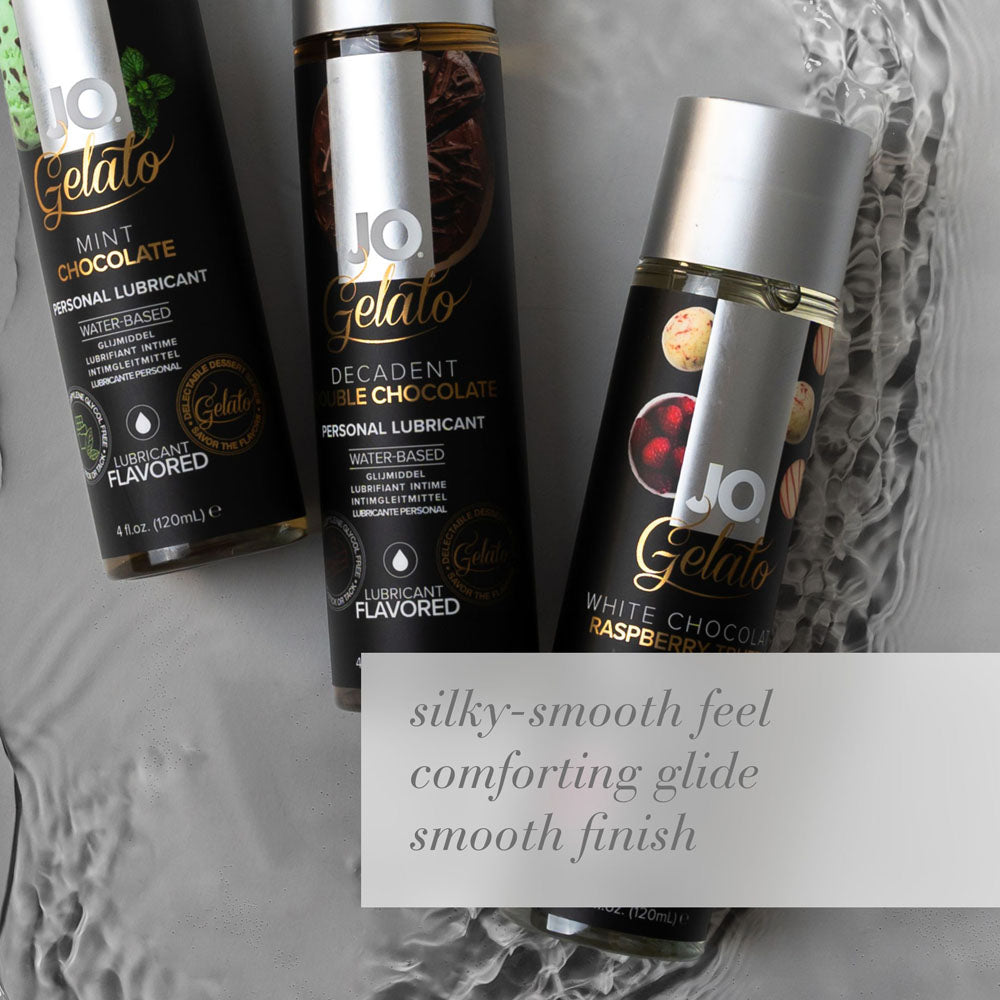JO Gelato Decadent Double Chocolate Lubricant - 120 mL - Chocolate Flavoured Water Based Lubricant - 120 ml Bottle-40485