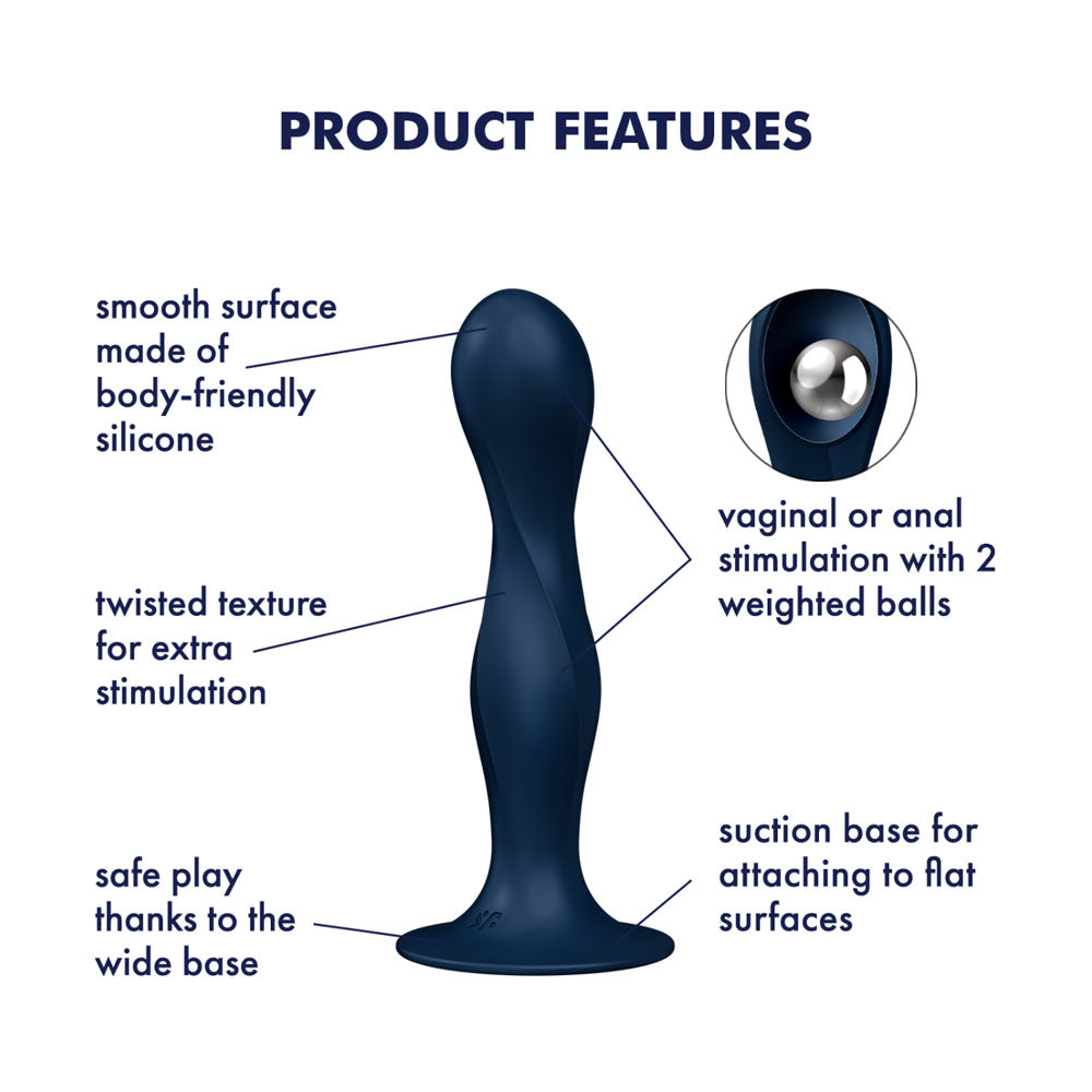 Satisfyer Double Ball-R - Dark Blue - Dark Blue Anal Plug-4048673