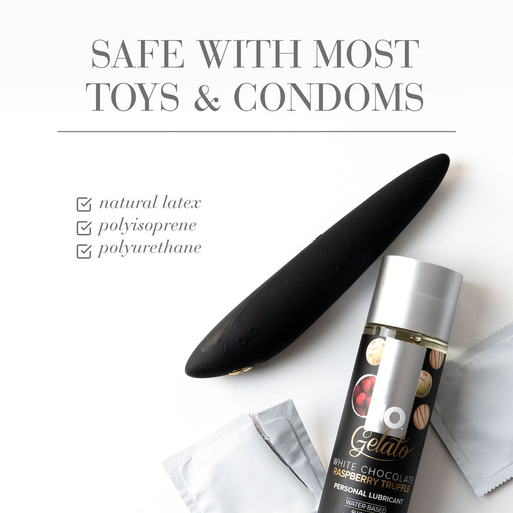 JO Gelato White Chocolate Raspberry Lube - 120 mL - White Chocolate Raspberry Flavoured Water Based Lubricant - 120 ml Bottle-40486